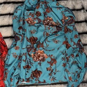 Floral Teal Blouse